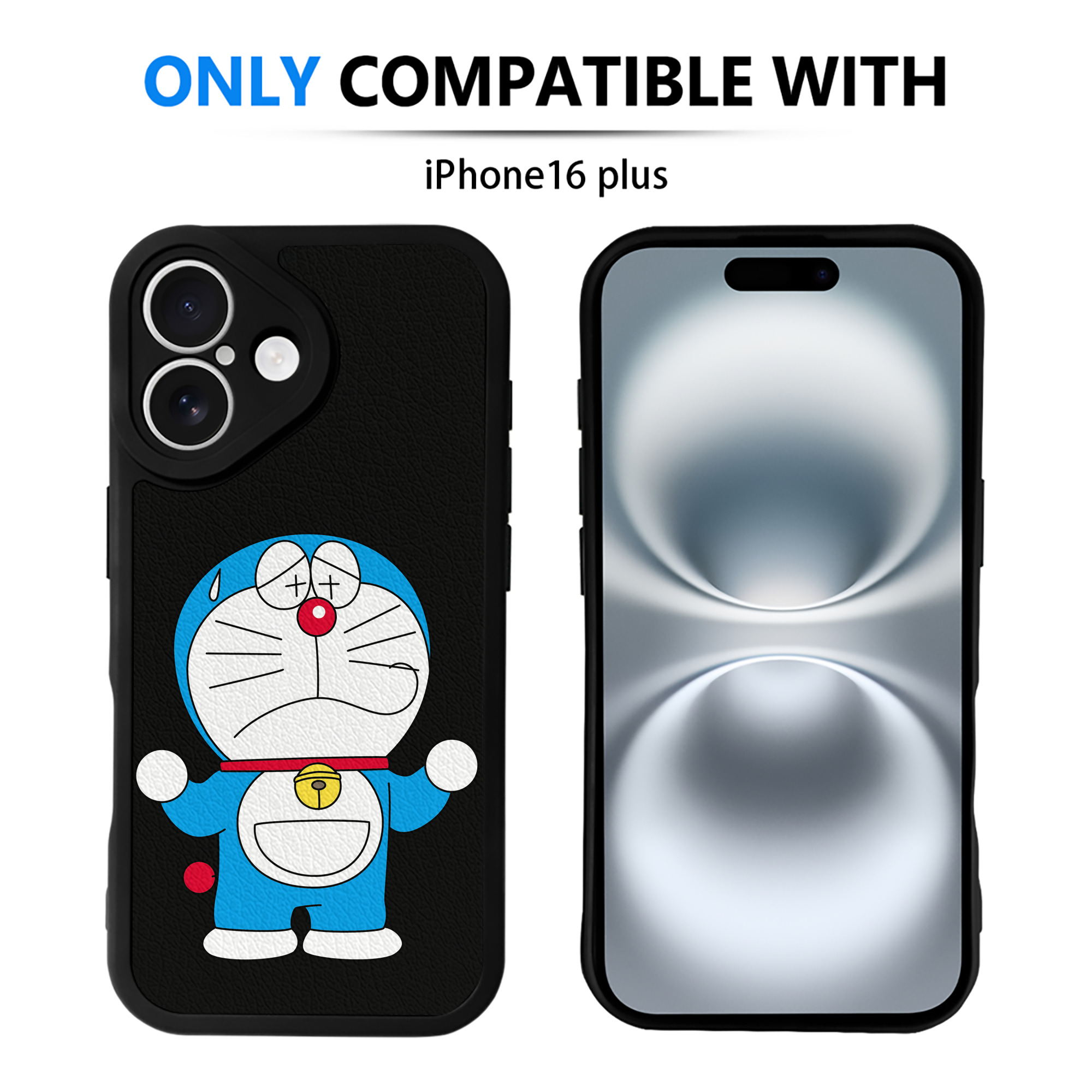 （画像用） ドラえもん Doraemon 【iPhone 16シリーズ対応】シリコンスマホケース（レザー調） 材質：シリコン